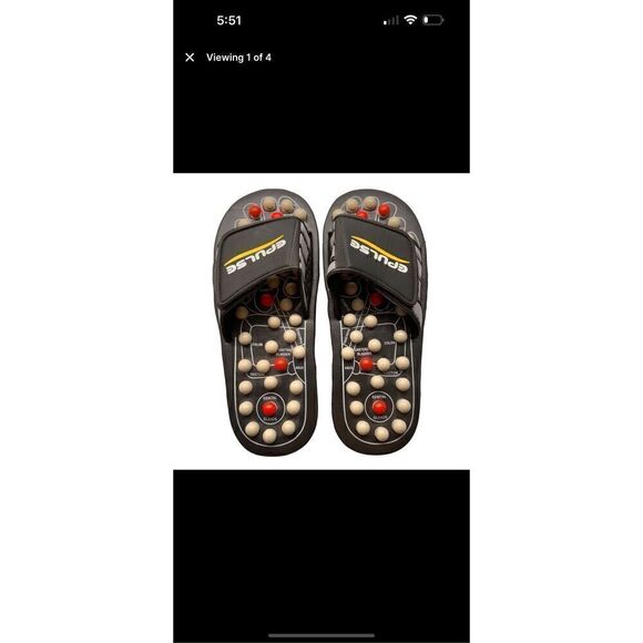 Epulse Foot Massage Acupressure Reflexology Black Flat Slide Size Medium - Picture 5 of 5